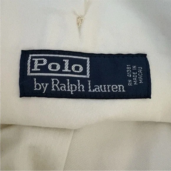 NWT Polo‎ Ralph Lauren White CottonVarsity Pants Men’s Size 40X30